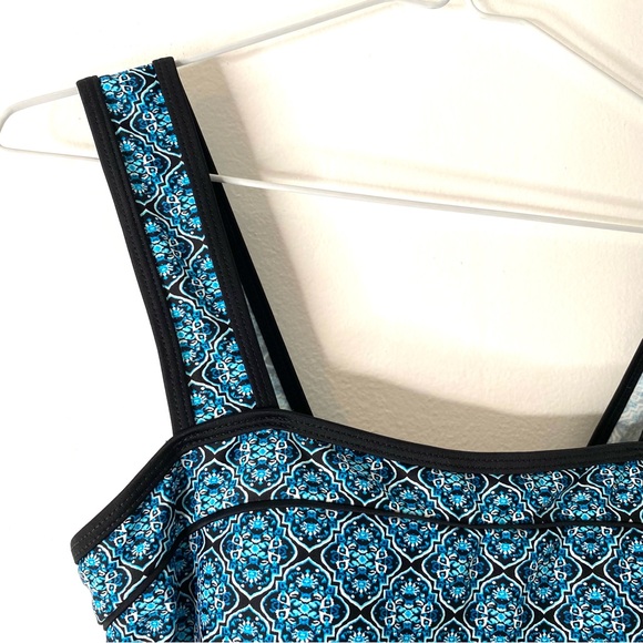 ShoreShapes Swimwear Blue Black Swim Dress NWT - Picture 2 of 8